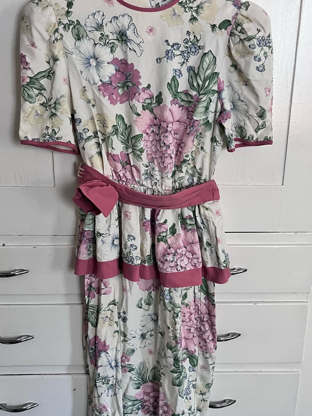 Vintage Opening Night Floral Girls Dress 11-12